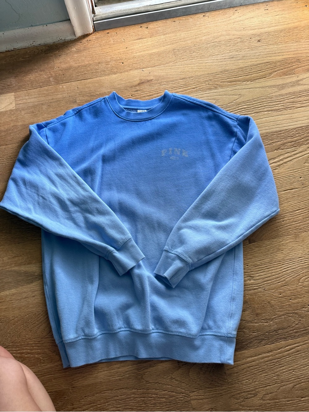PINK Victoria's Secret Light Blue Crewneck Sweatshirt